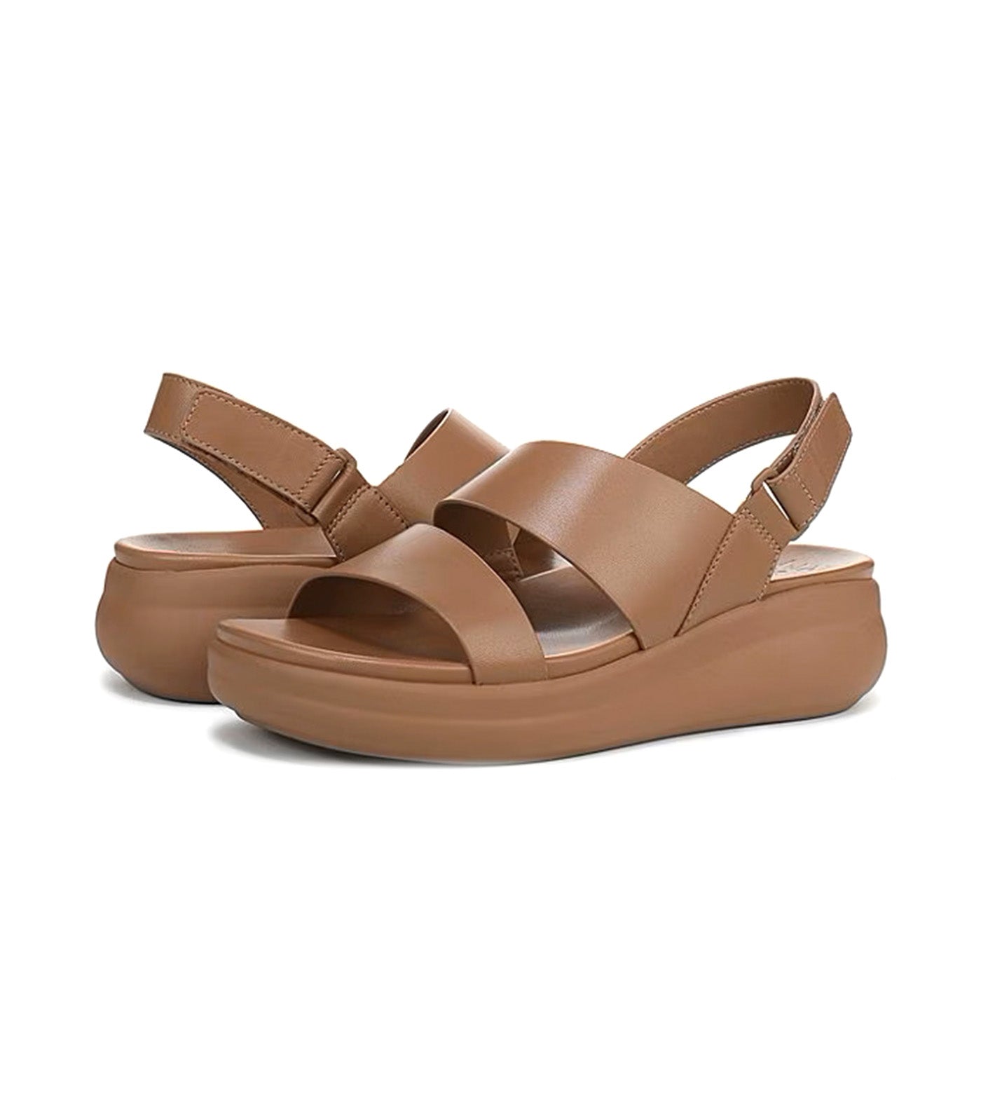 Darby Leather Wedge Sandals Cafe