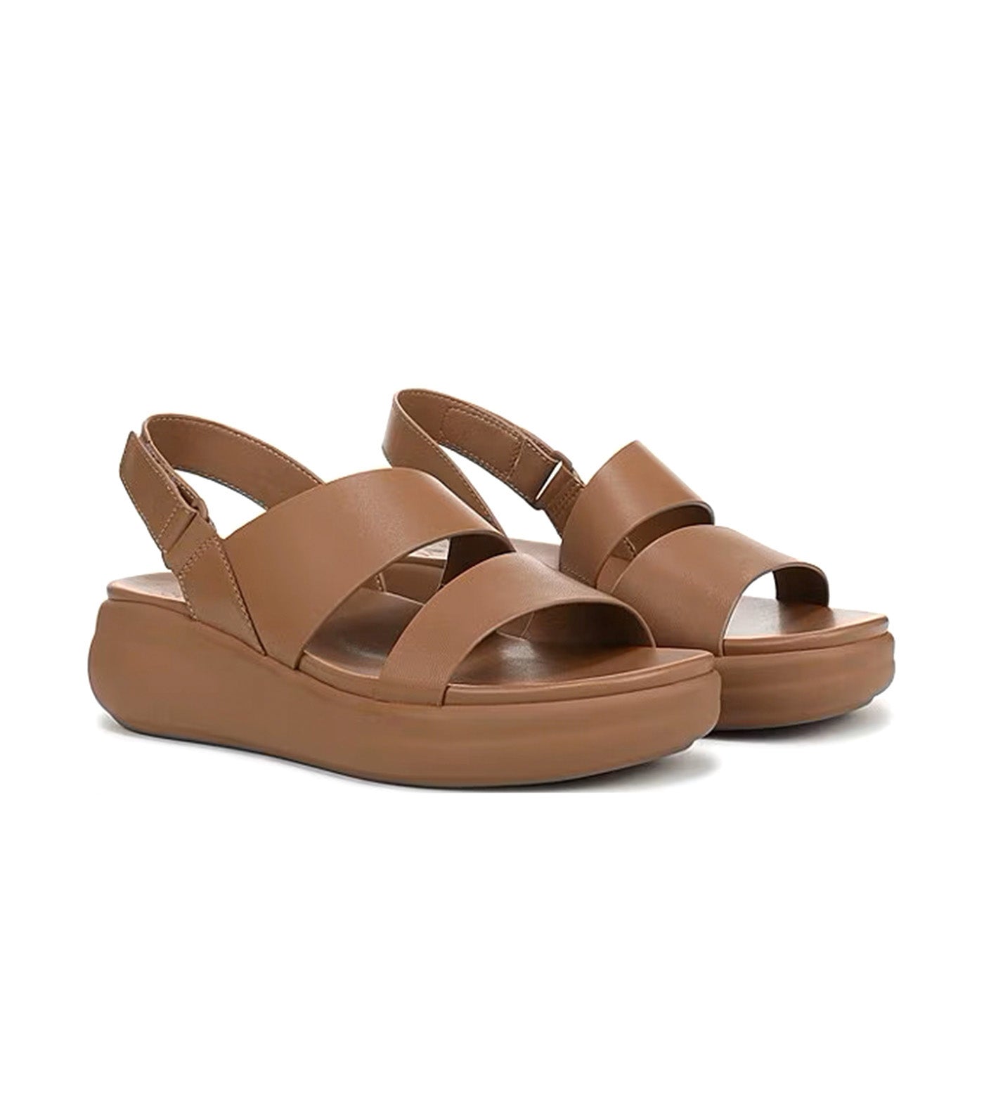Darby Leather Wedge Sandals Cafe