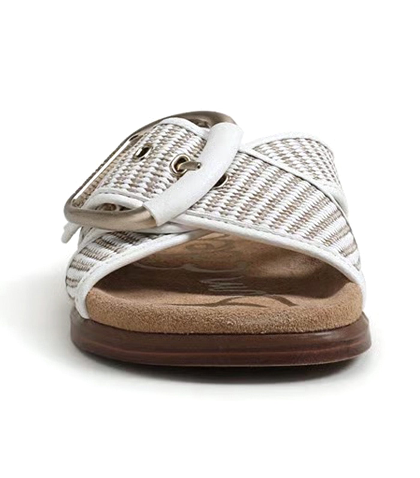 Sam Edelman Darla Multi Buckle Slide Sandal Ivory Taupe