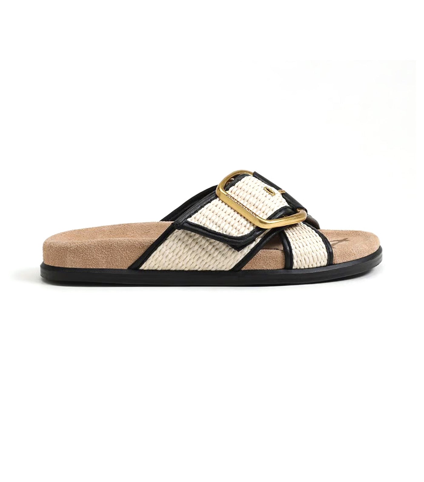 Sam Edelman Darla Multi Buckle Slide Sandal Linen/Black