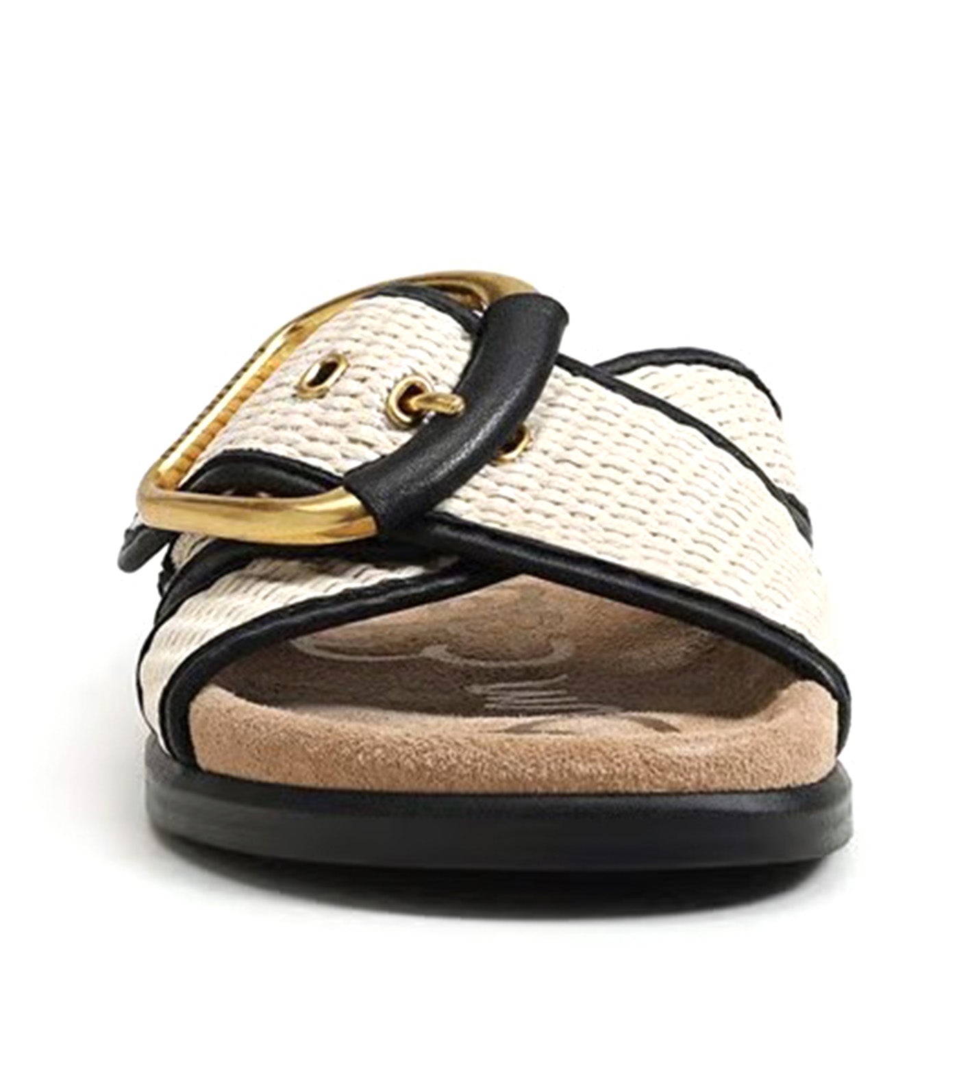 Sam Edelman Darla Multi Buckle Slide Sandal Linen/Black