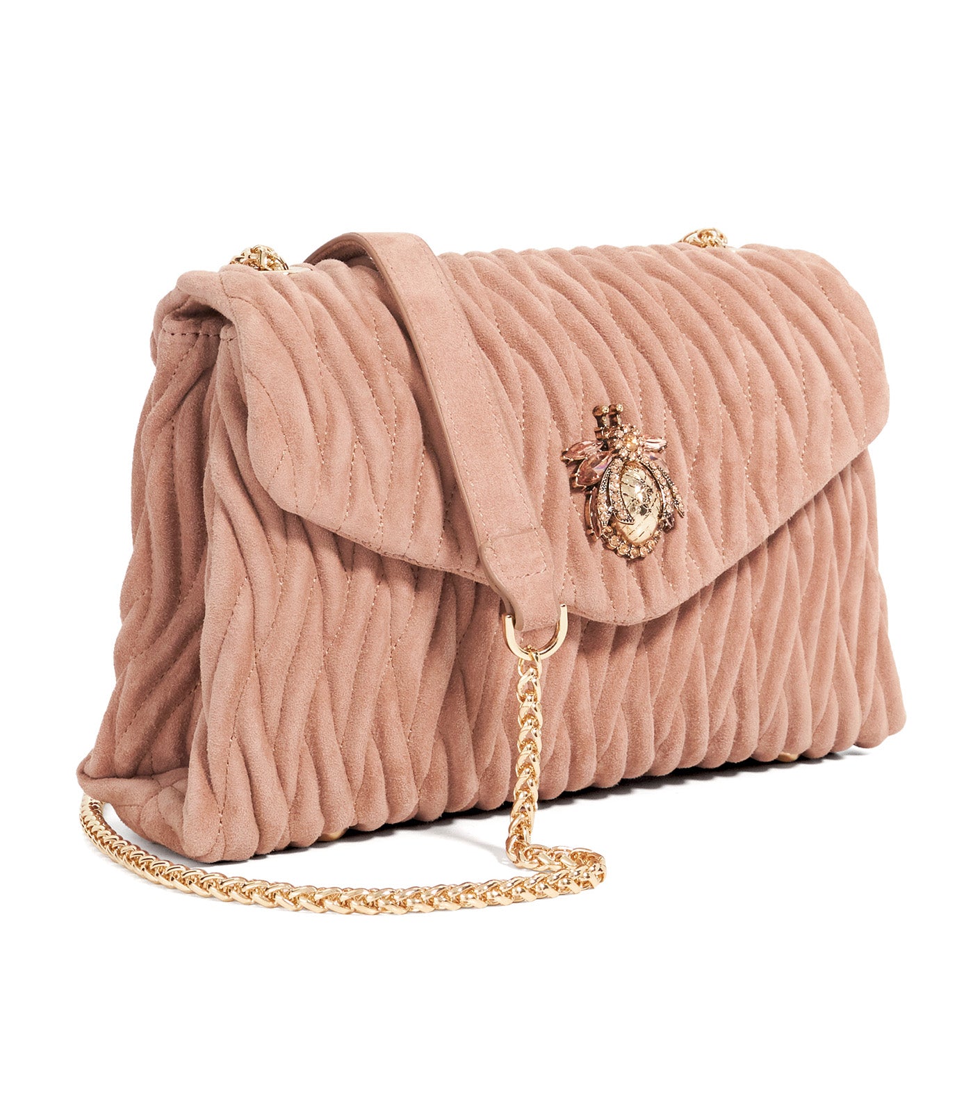 Darling Bug Quilted Shoulder Bag Mink