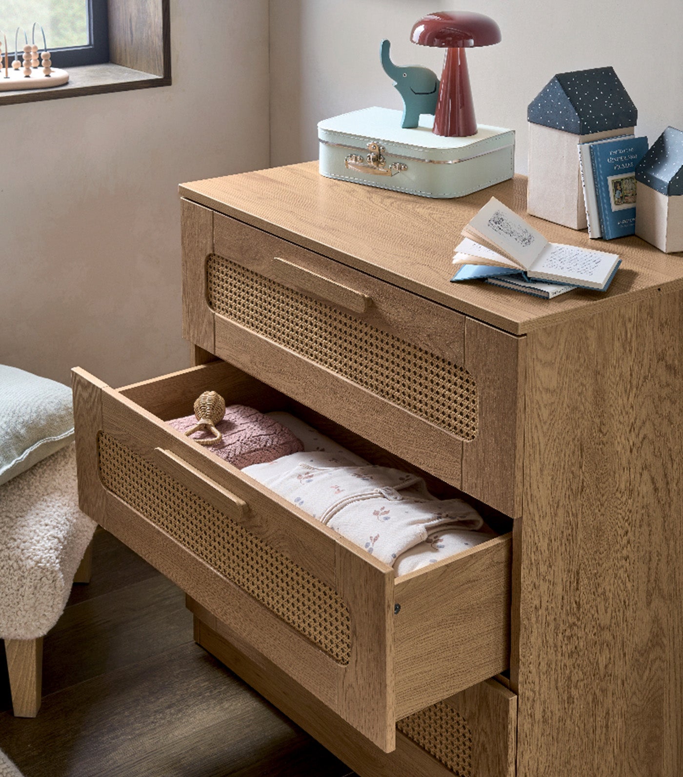 Esna Dresser and Changer Rattan