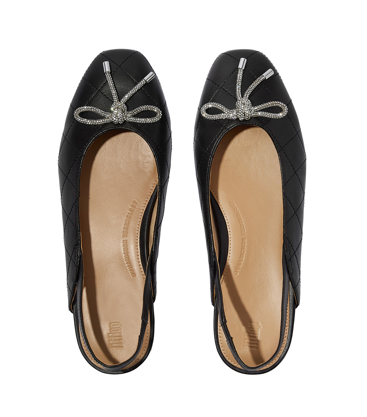Lulu Glitz-Bow Leather Toe-Post Sandals Black