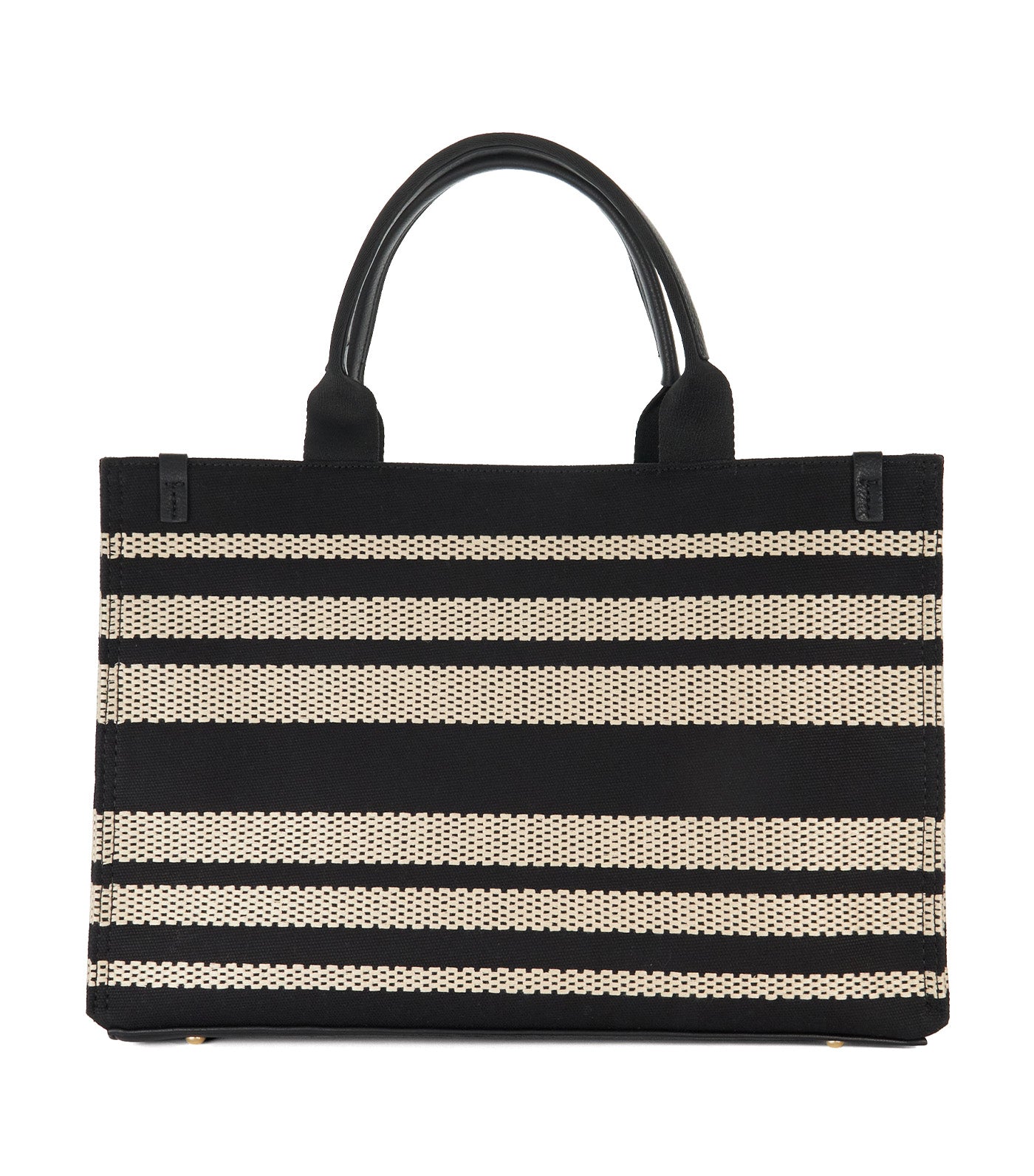 Deltra Large Stripe Canvas Tote Black