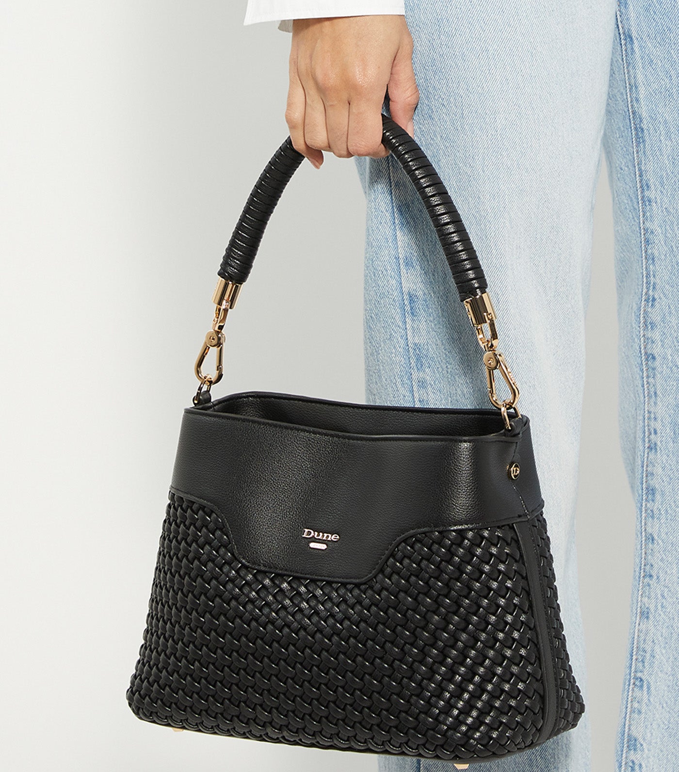 Dinidelphie Medium Woven Grab Bag Black