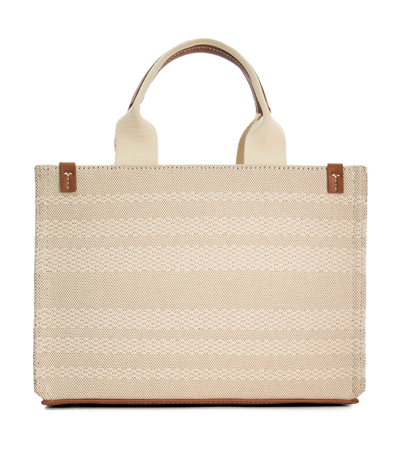 Dinkydeltra Mini Striped Canvas Tote Natural