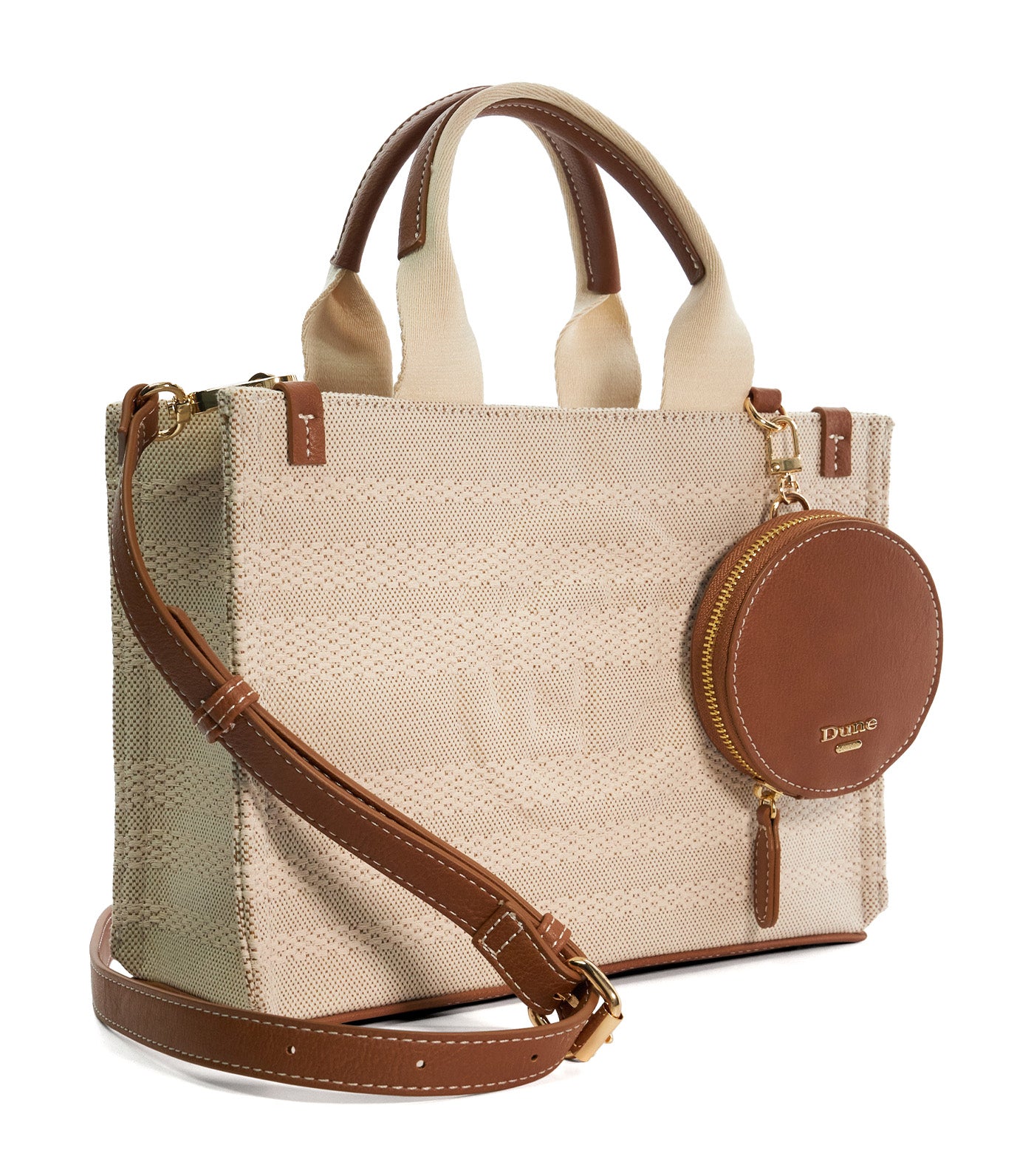 Dinkydeltra Mini Striped Canvas Tote Natural