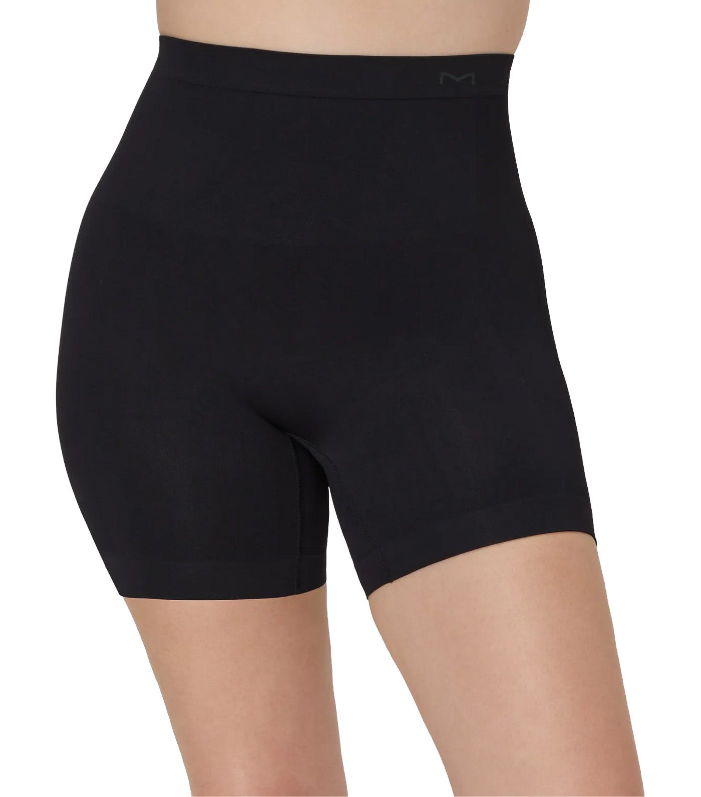 Seamless Mid-Waist Thigh Slimmer Black
