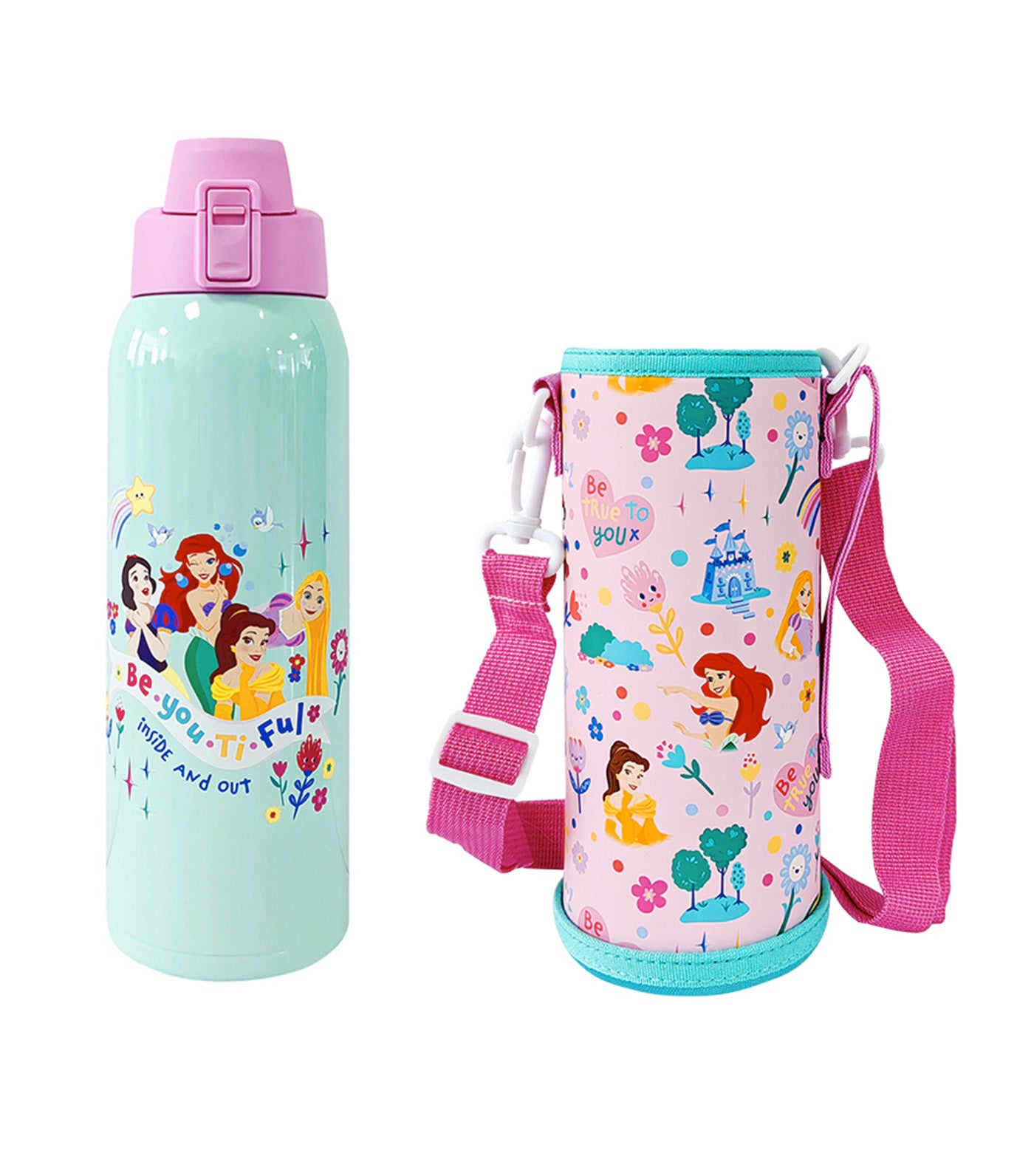 Disney 1L Insulated Tumbler with Carrying Pouch - Disney Princess More Than A Rainbow