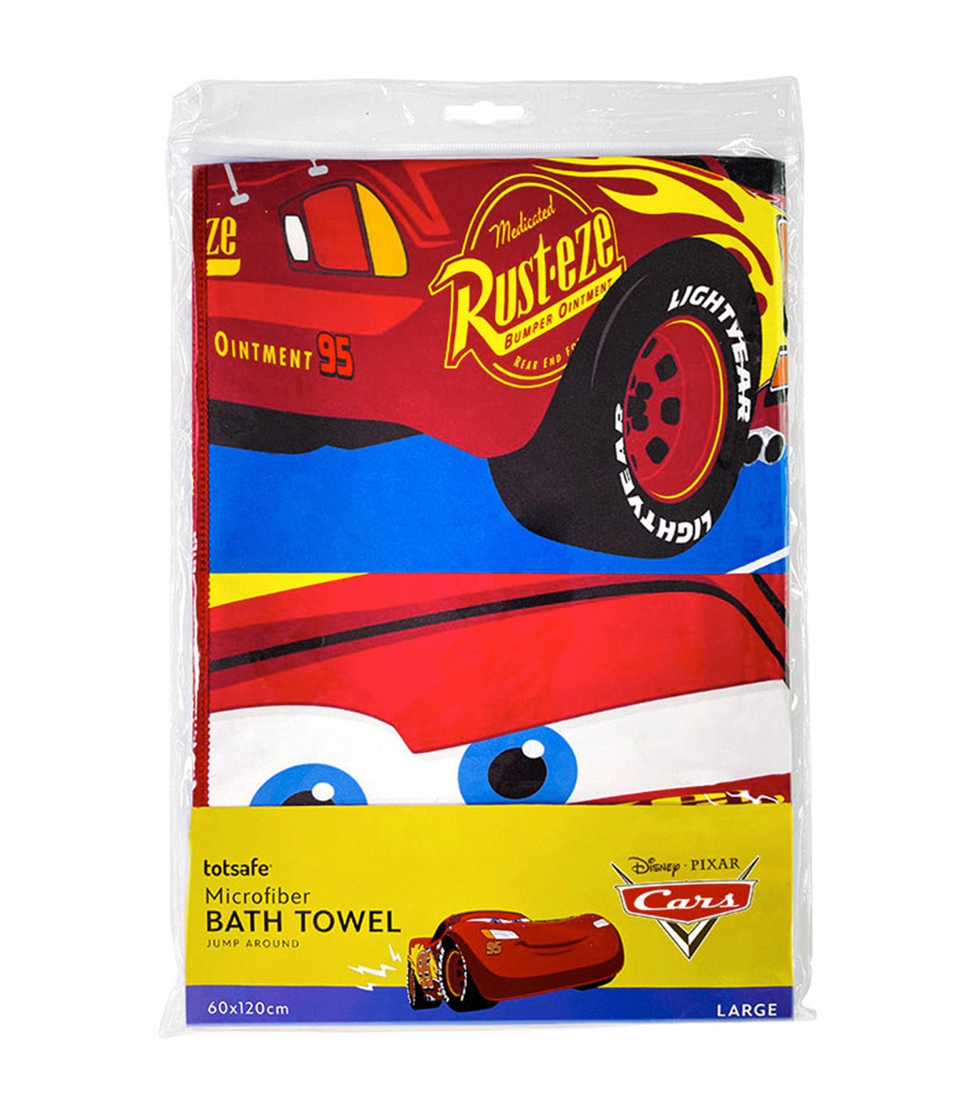 Totsafe Disney Microfiber Bath Towel Large - Cars Jump Around