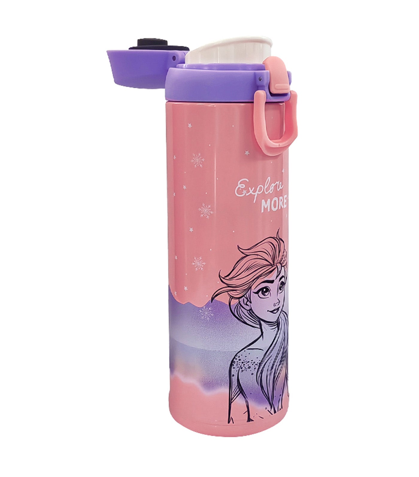 Disney 480ml Flip Top Insulated Water Bottle - Frozen Frosted Lights DN0197