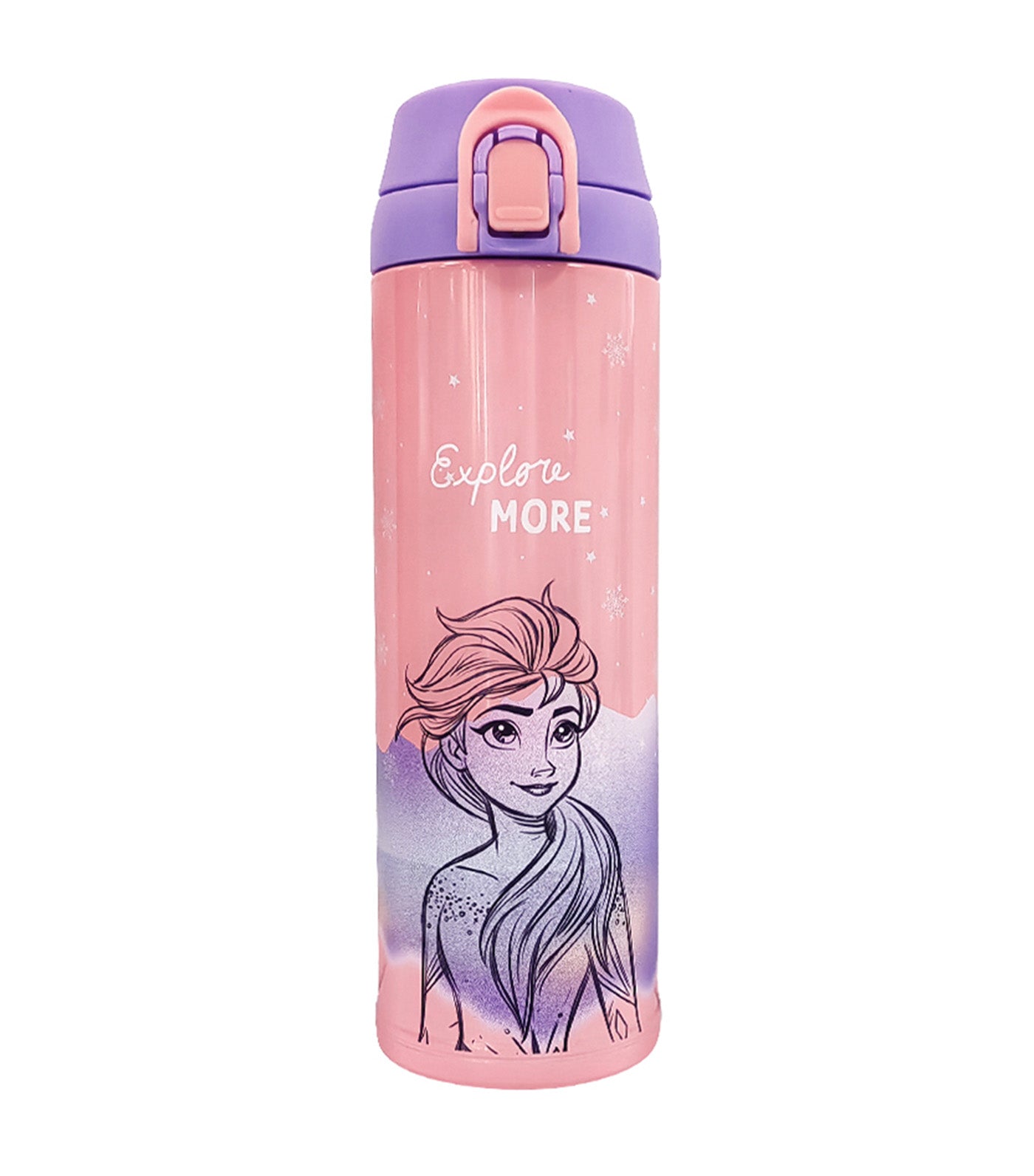 Disney 480ml Flip Top Insulated Water Bottle - Frozen Frosted Lights DN0197