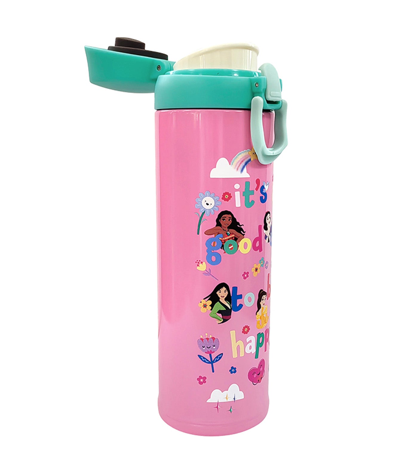 Disney 480ml Flip Top Insulated Water Bottle - Princess More Than A Rainbow DN0198