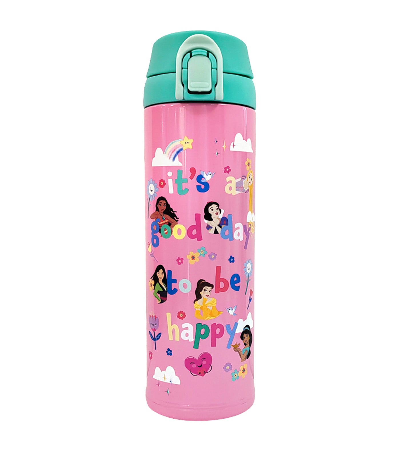 Disney Marvel 480ml Flip Top Insulated Water Bottle - Princess More Than A Rainbow DN0198