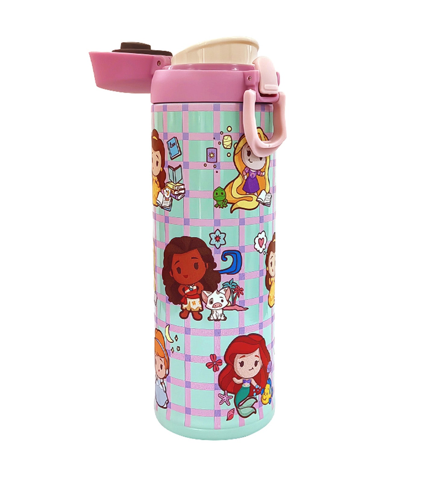 Disney 480ml Flip Top Insulated Water Bottle - Princess Chibi DN0199