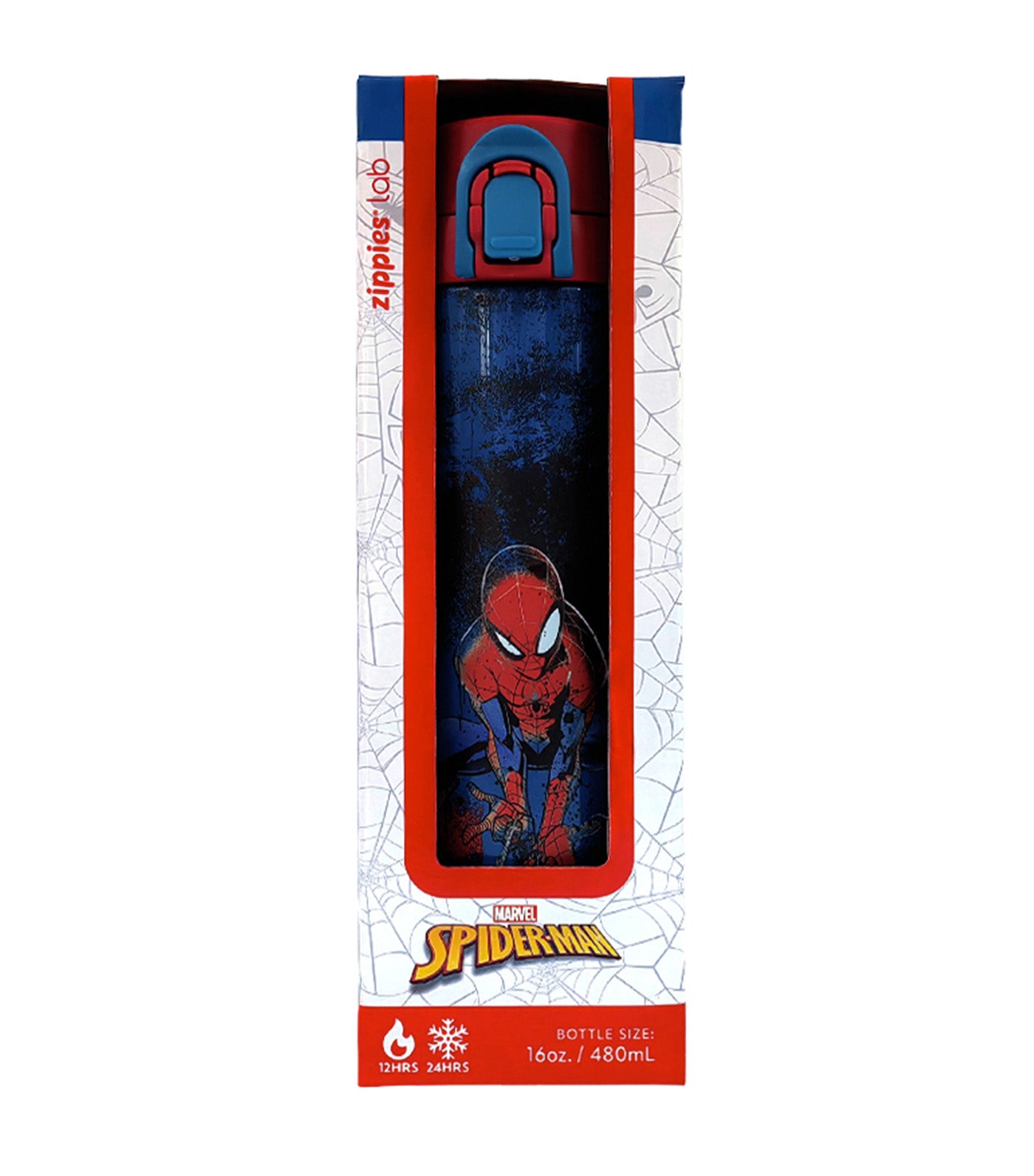 Disney and Marvel 480ml Flip Top Insulated Water Bottle - Spider-Man Skate Park DN0206