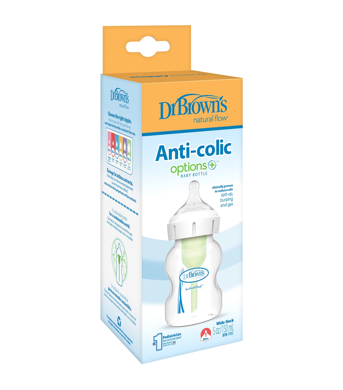 1-Pack Feeding Bottle Pp Options+ Wide-Neck 5oz/150ml