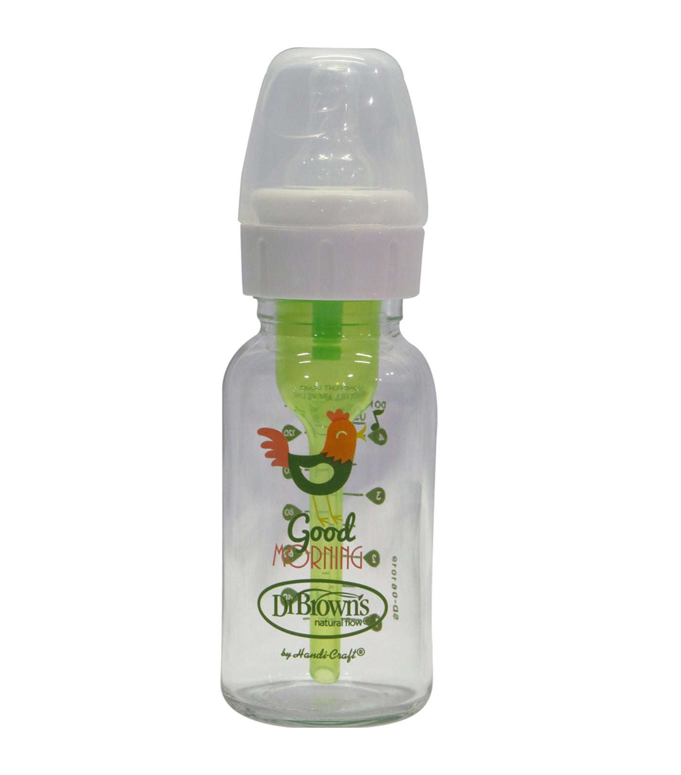 Feeding Bottle Glass Options+ Narrow-Neck 1-Pack 120ml - Rooster