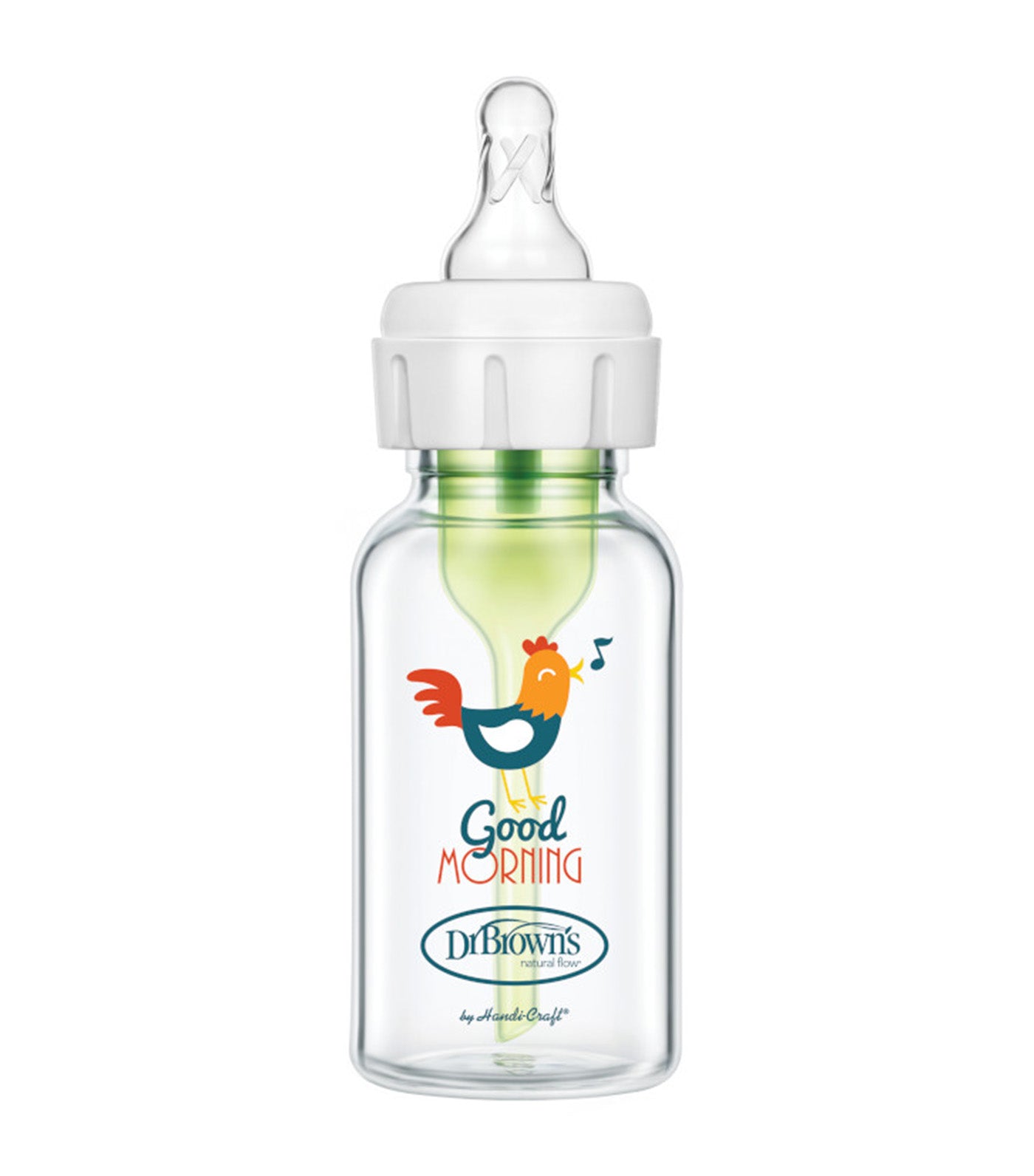 Feeding Bottle Glass Options+ Narrow-Neck 1-Pack 120ml - Rooster