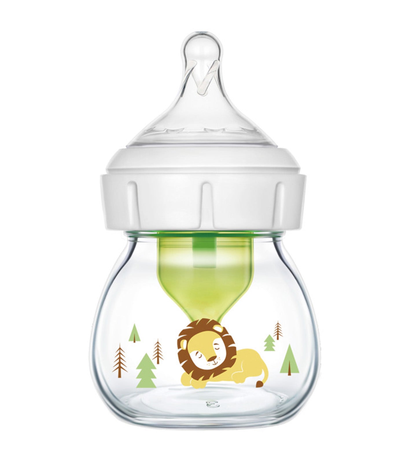 Feeding Bottle Glass Options+ Bottle with Preemie Nipple 60ml - Lion