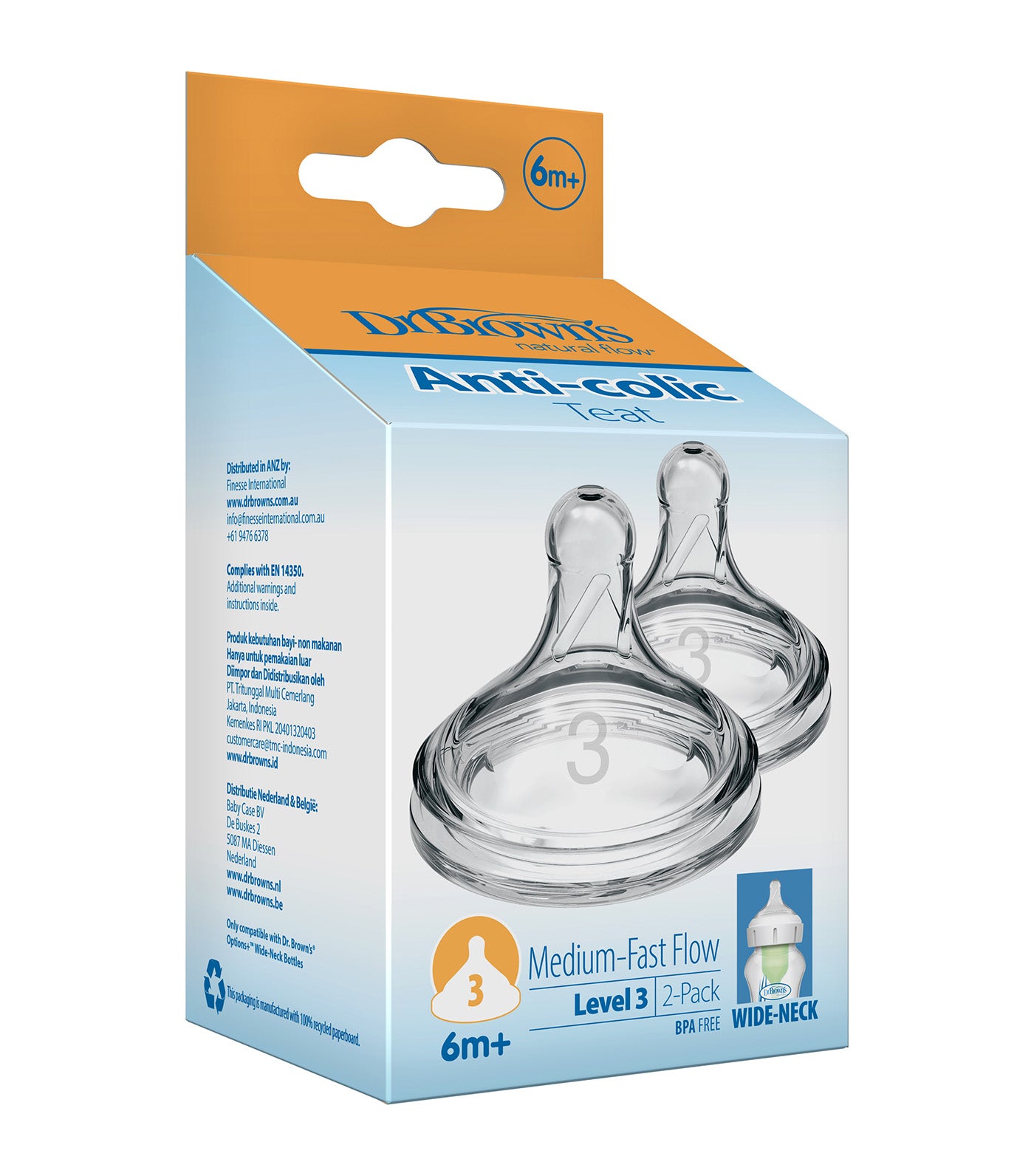 Options+ Silicone Wide-Neck Nipple, 2 Pieces/Pack