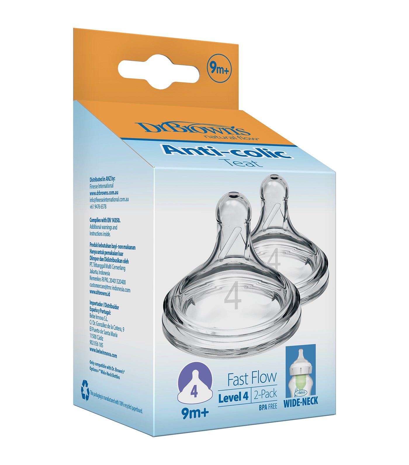 Options+ Silicone Wide-Neck Nipple, 2 Pieces/Pack