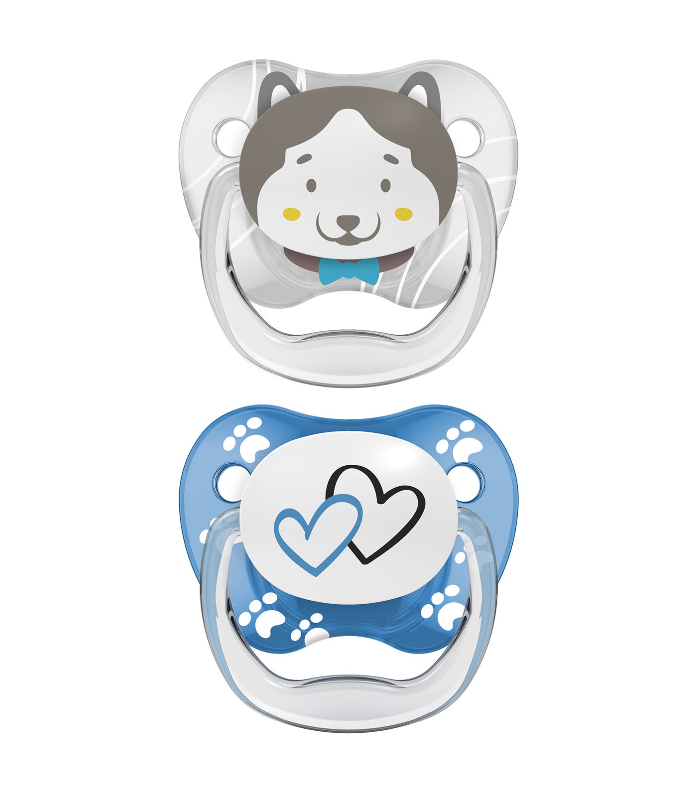 PreVent Printed Shield Stage 2 Pacifier, Animal Faces, 2 Pieces/Pack