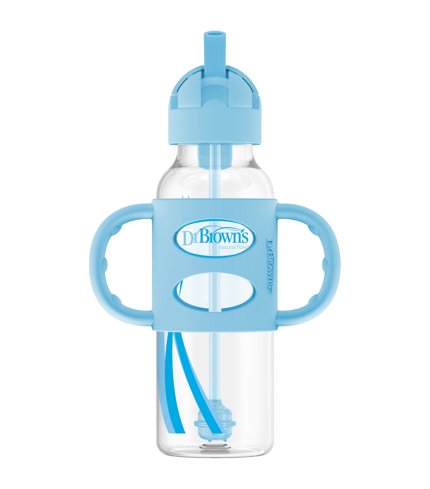 Training Cup Narrow Sippy Straw Bottle with Silicone Handles 250ml