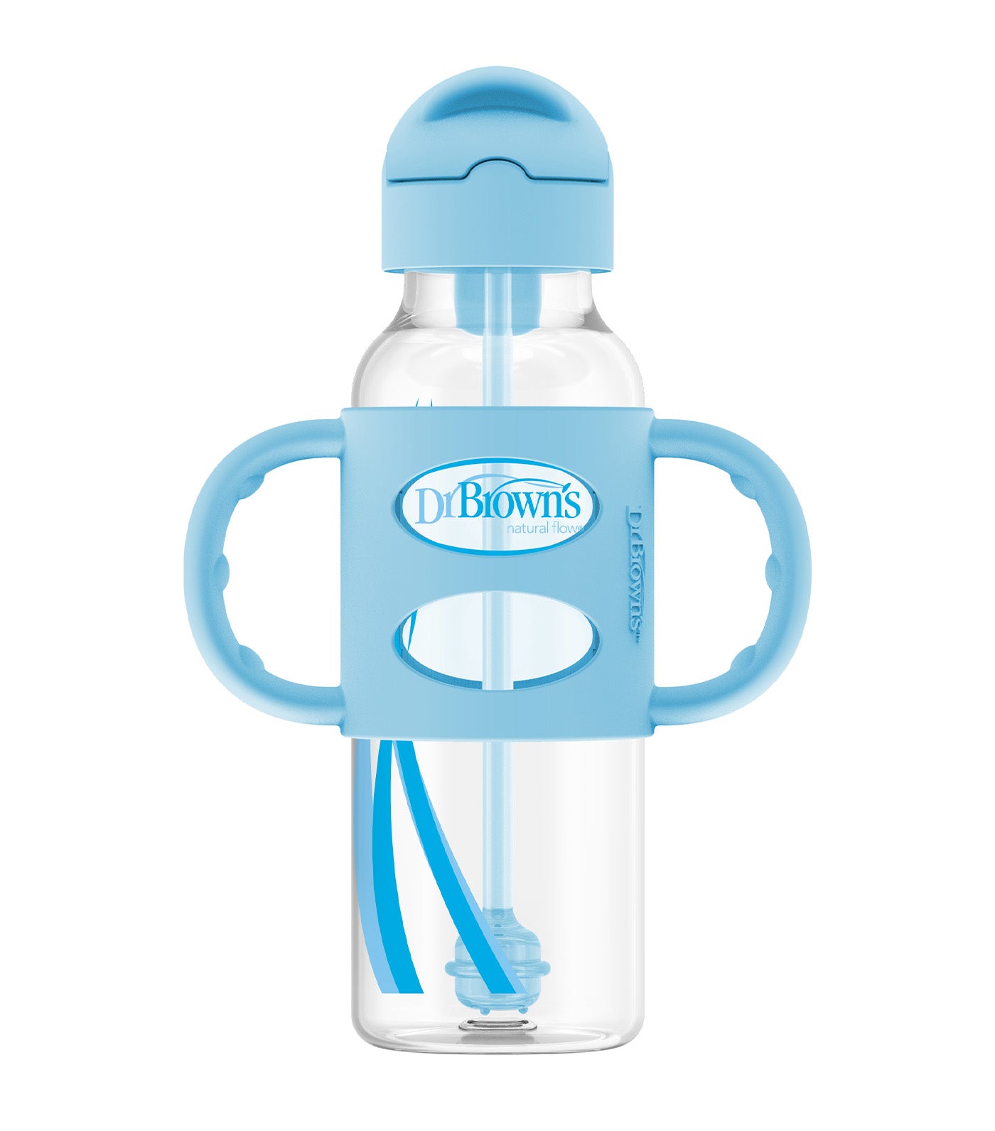 Training Cup Narrow Sippy Straw Bottle with Silicone Handles 250ml