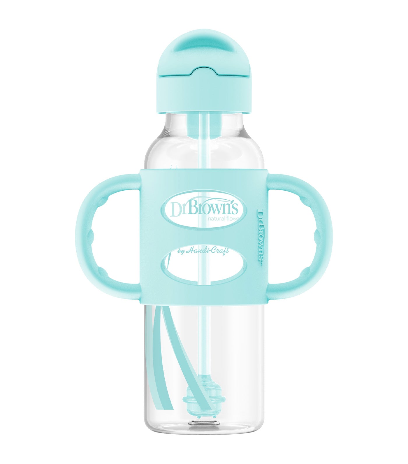 Training Cup Narrow Sippy Straw Bottle with Silicone Handles 250ml