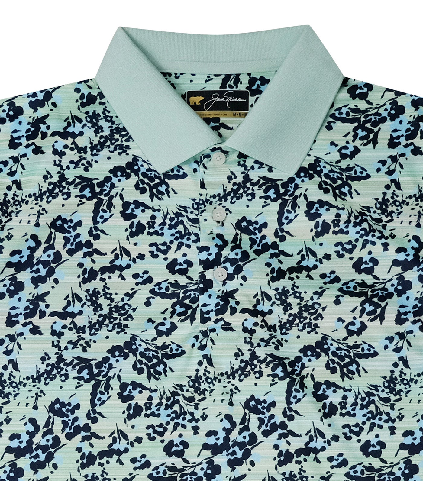 Jack Nicklaus Floral Print Polo Surf Green