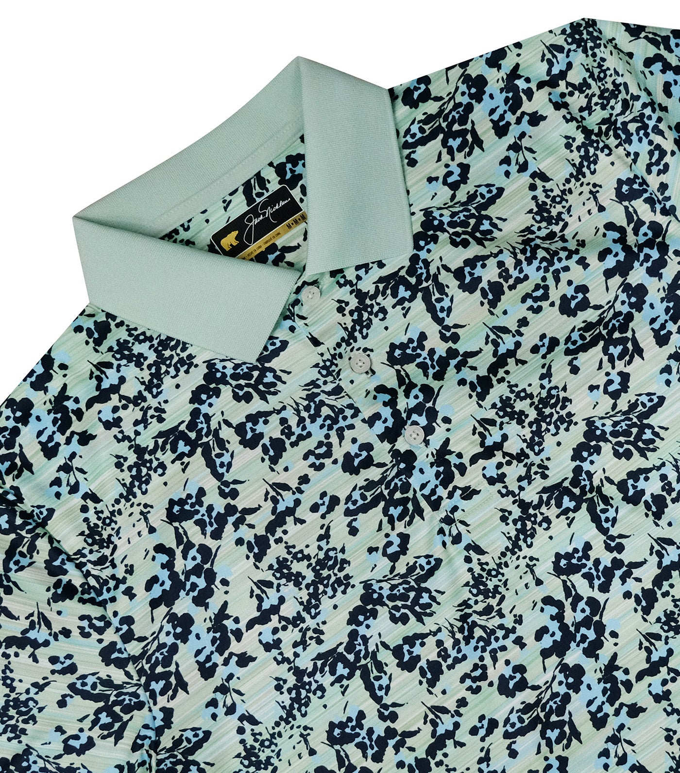 Jack Nicklaus Floral Print Polo Surf Green