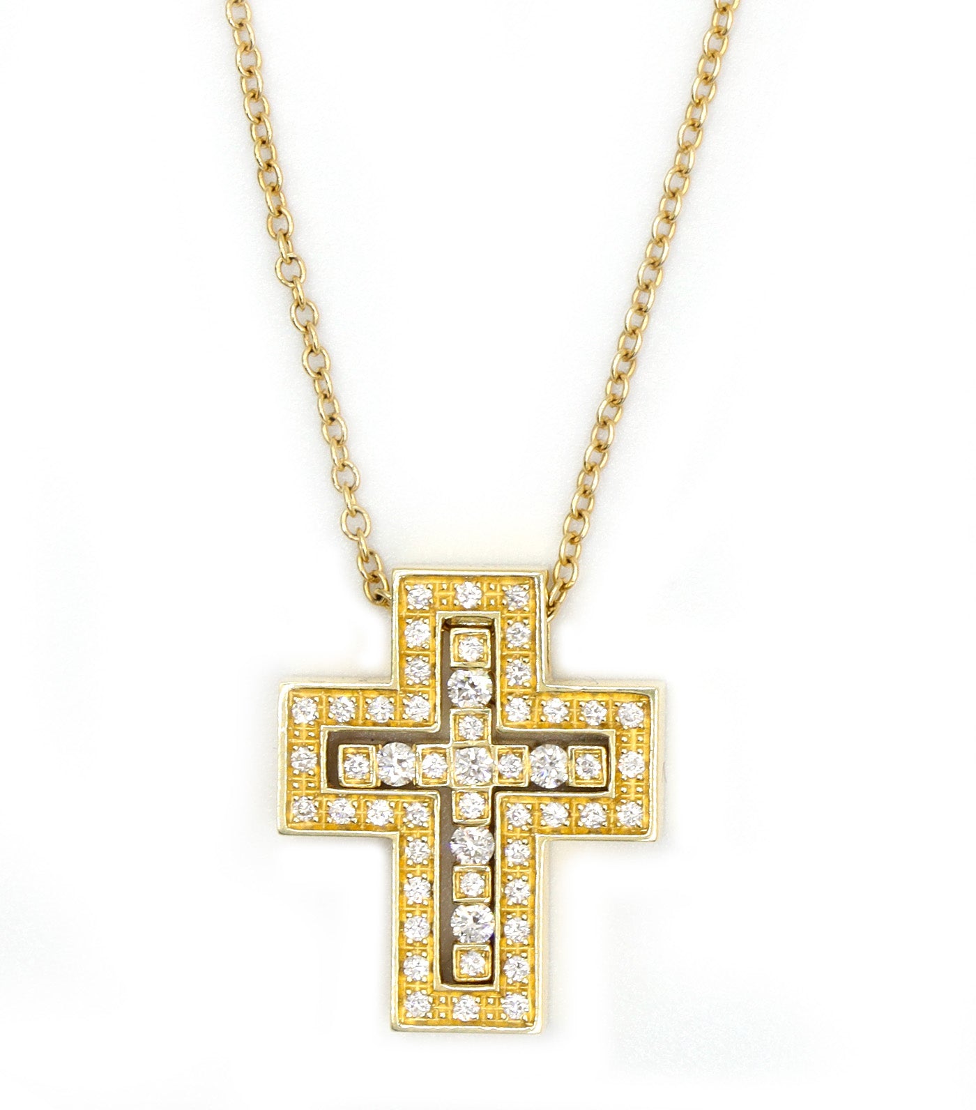 Belle Epoque Cross Necklace in Yellow Gold