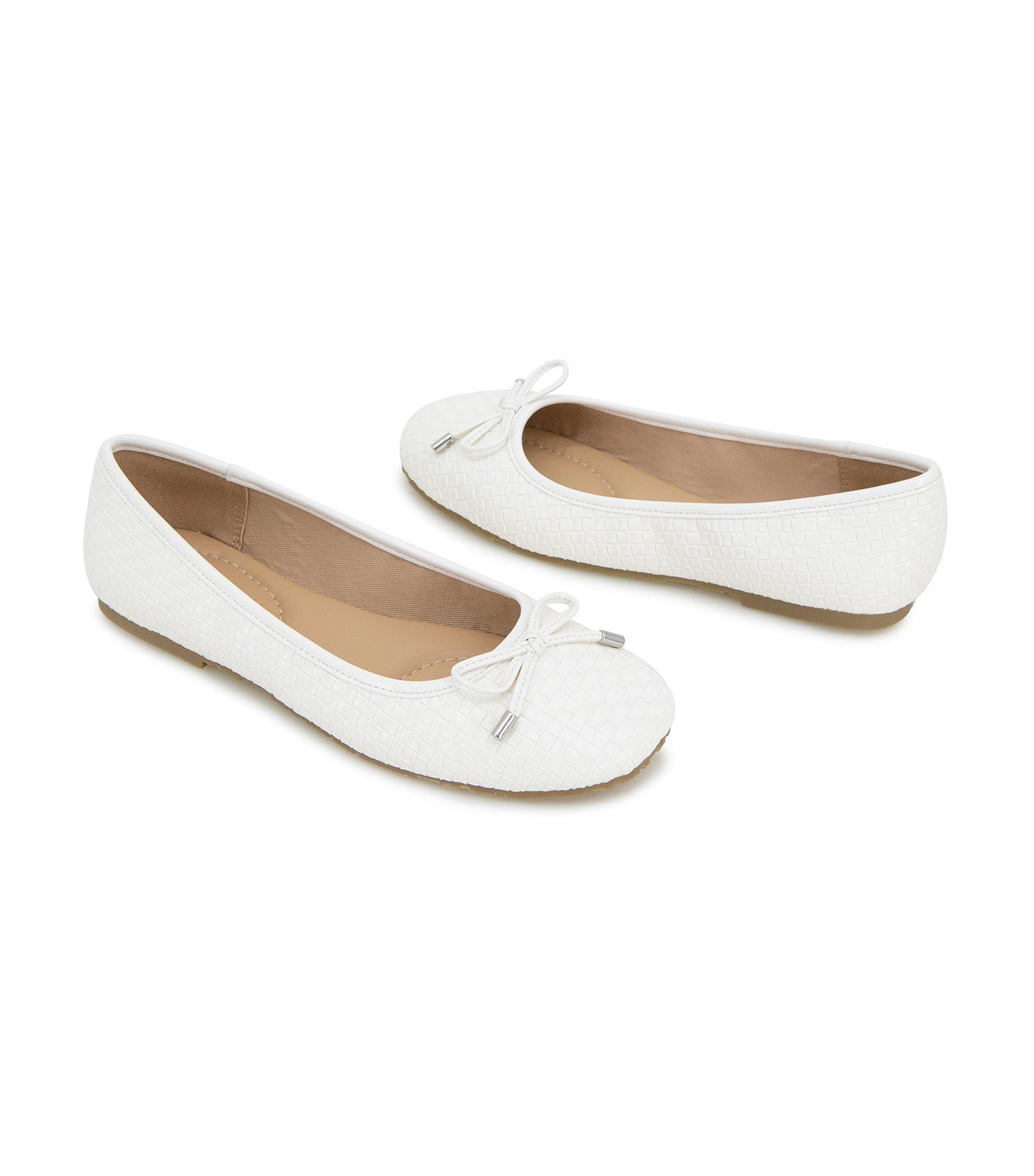 Elstree Woven Ballet Flat White