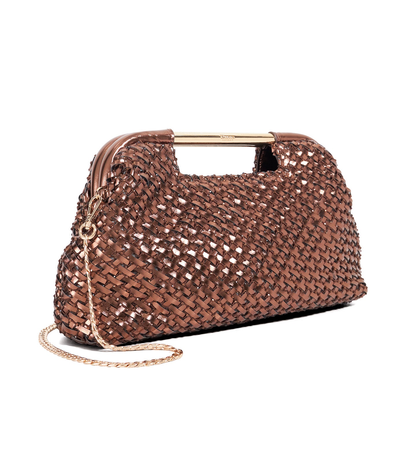 Expression Woven Diamante Clutch Bronze