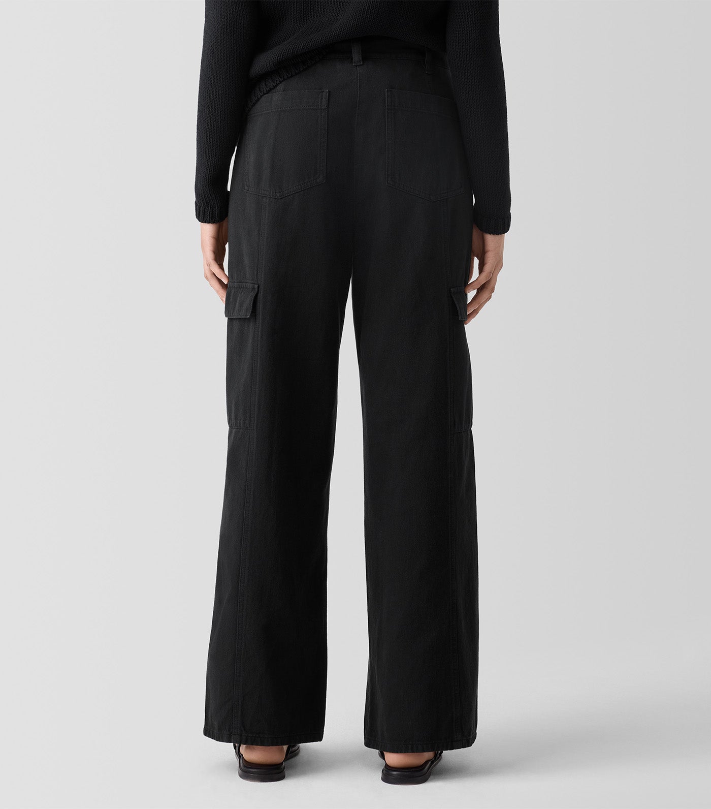 Wide Full Length Cargo Pant Black