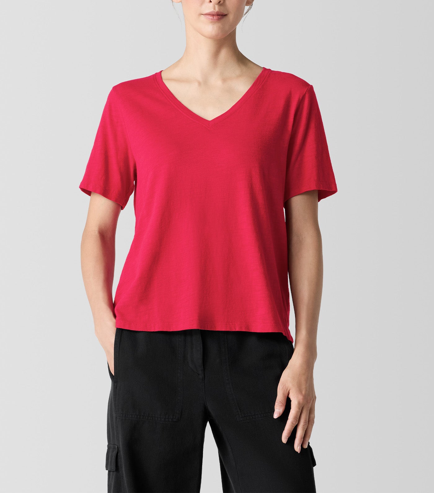 V-Neck Short Sleeves Tee Azalea