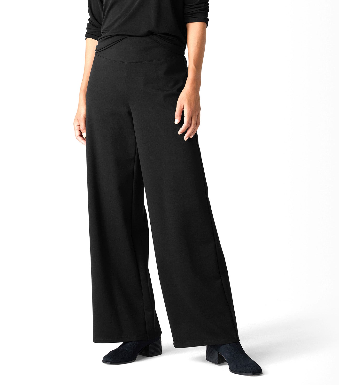 Washable Flex Ponte High-Waisted Pants Black