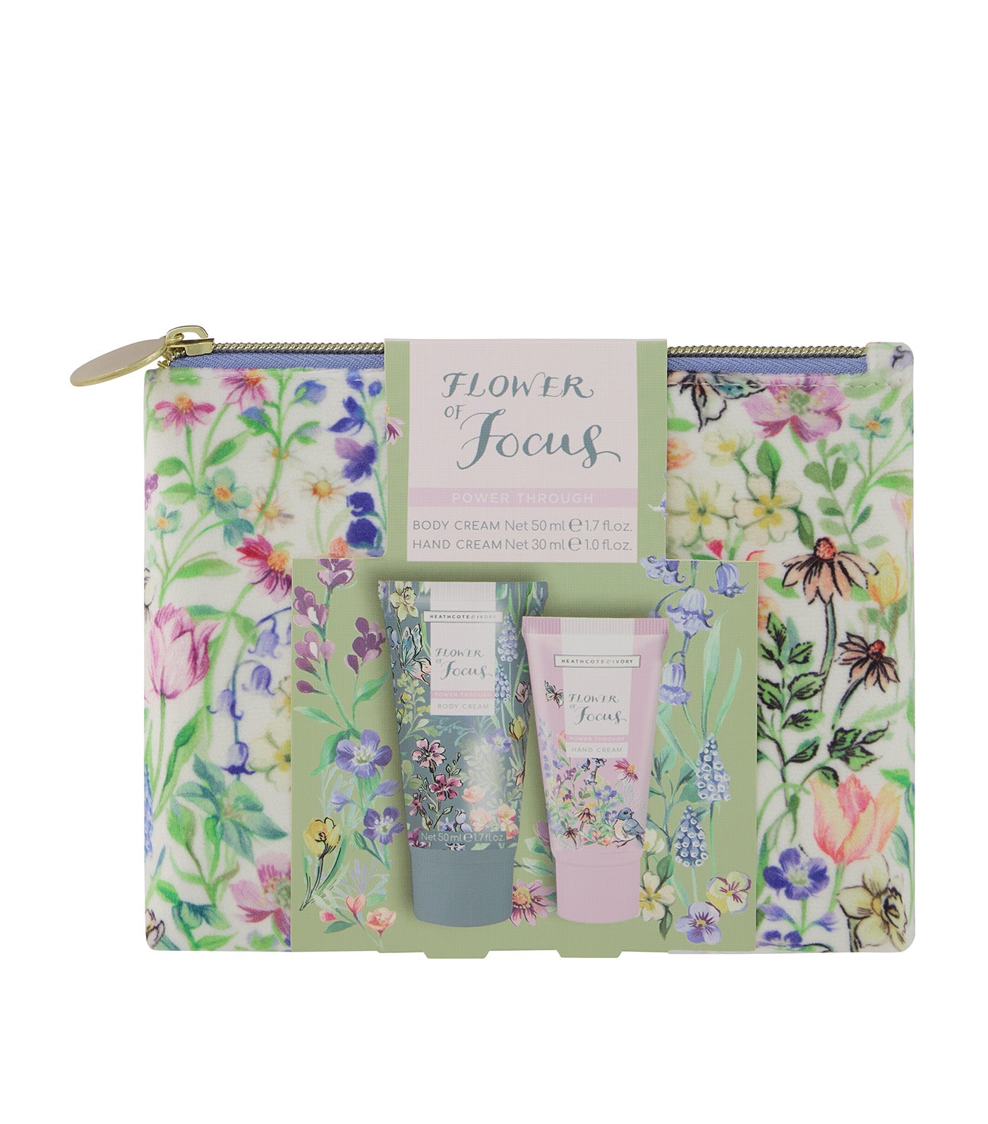 Heathcote & Ivory Flower of Focus Nourish & Glow Velvet Washbag