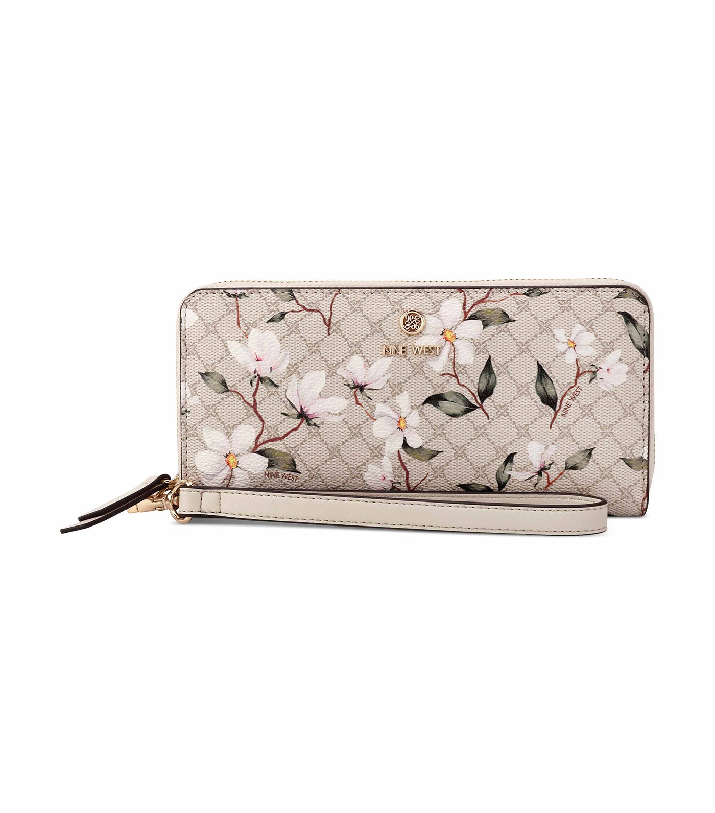 Lockup Printed Zip Around Wristlet Rose Quartz/White