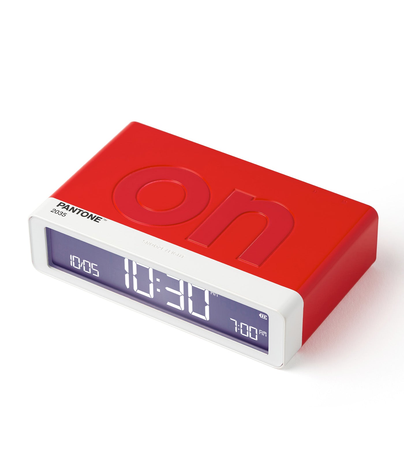 Lexon x PANTONE Flip Classic Alarm Clock Red