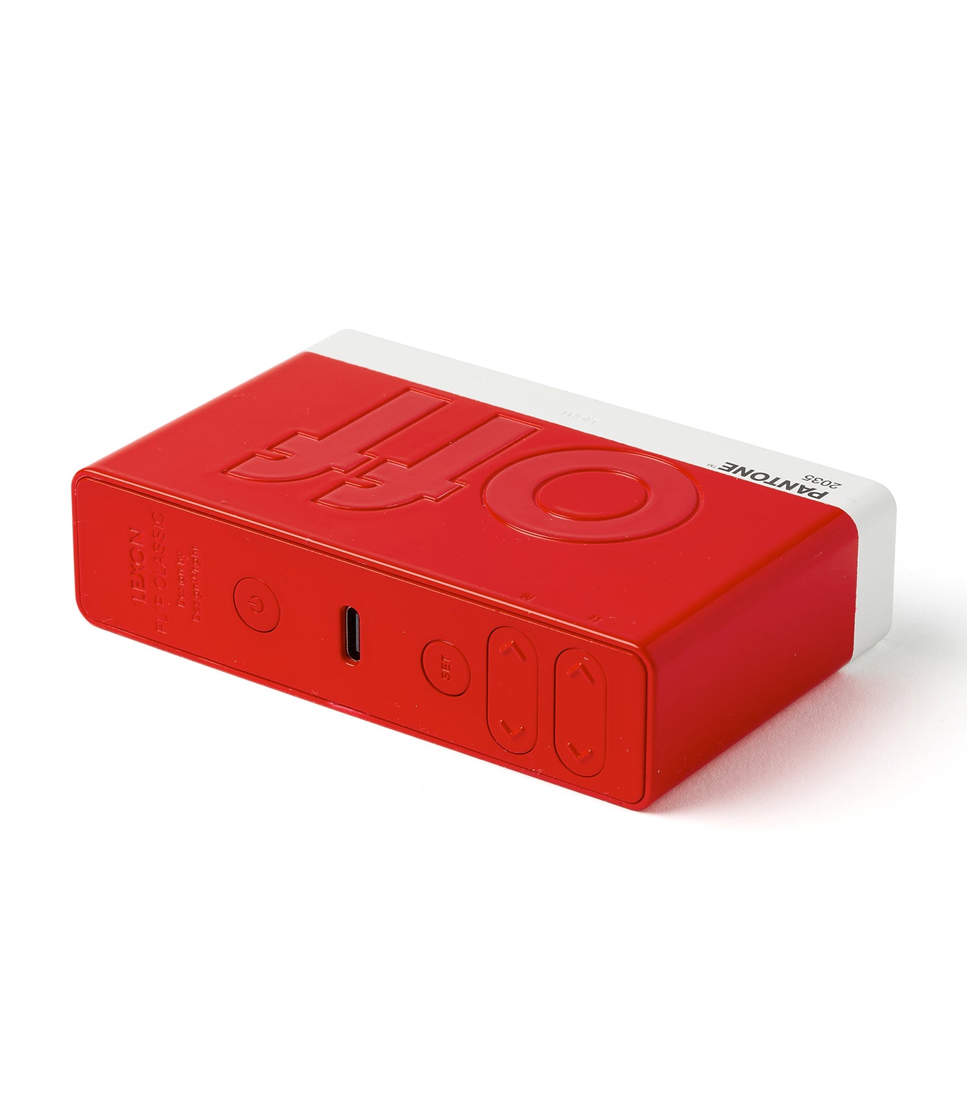 Lexon x PANTONE Flip Classic Alarm Clock Red