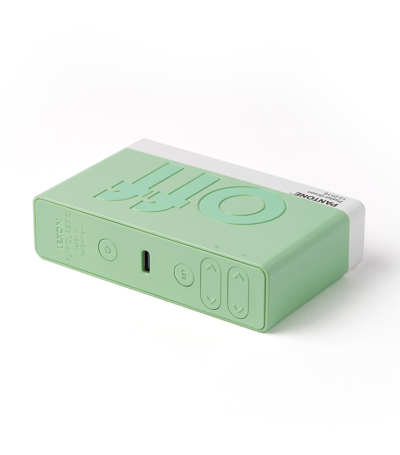 Lexon x PANTONE Flip Classic Alarm Clock Mint