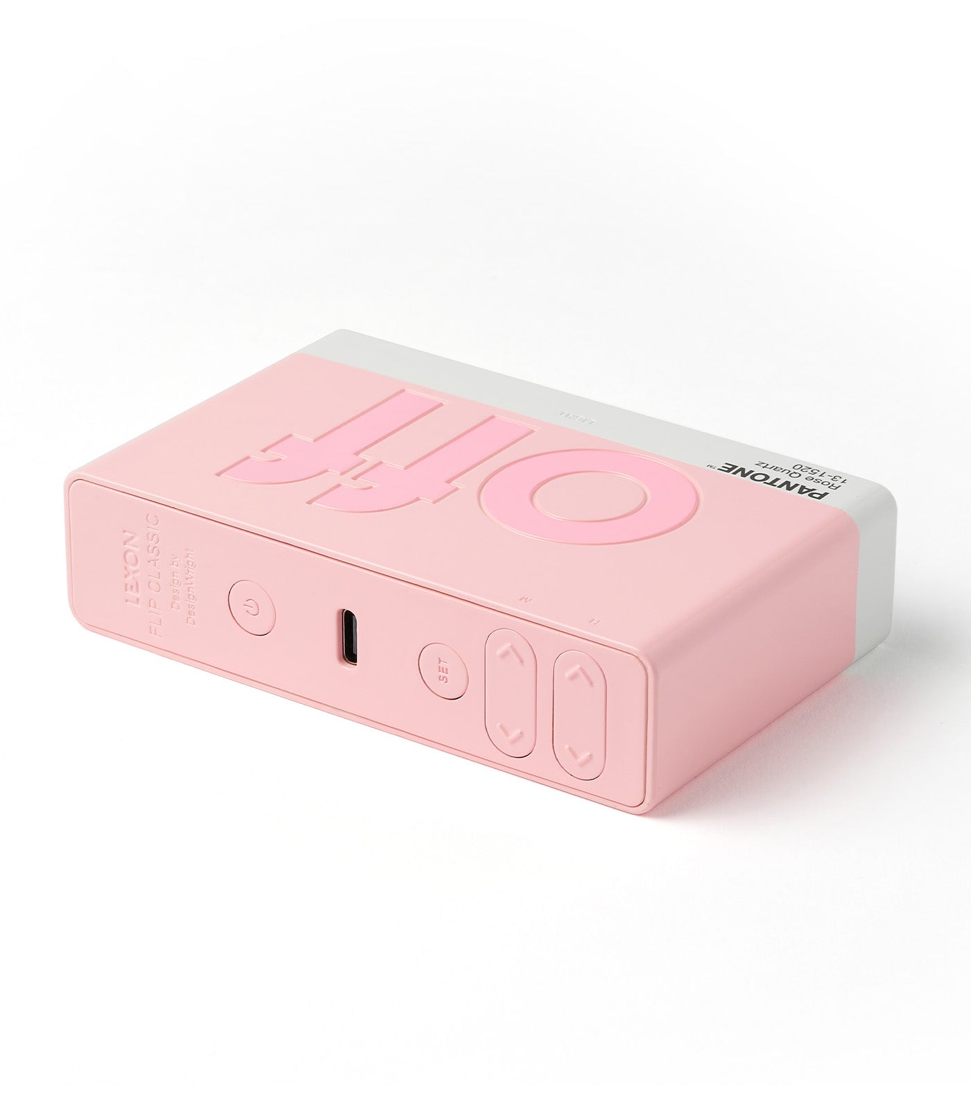 Lexon x PANTONE Flip Classic Alarm Clock Light Pink