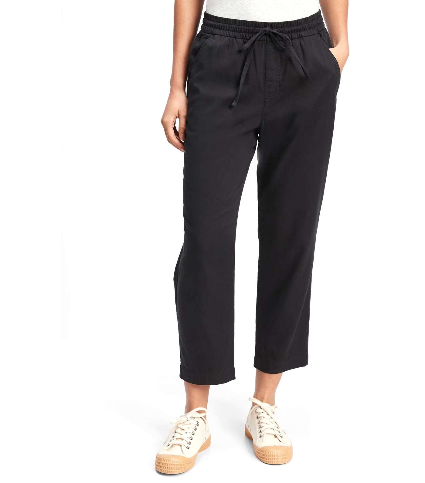 Easy Straight Pull-On Pants With Washwell True Black