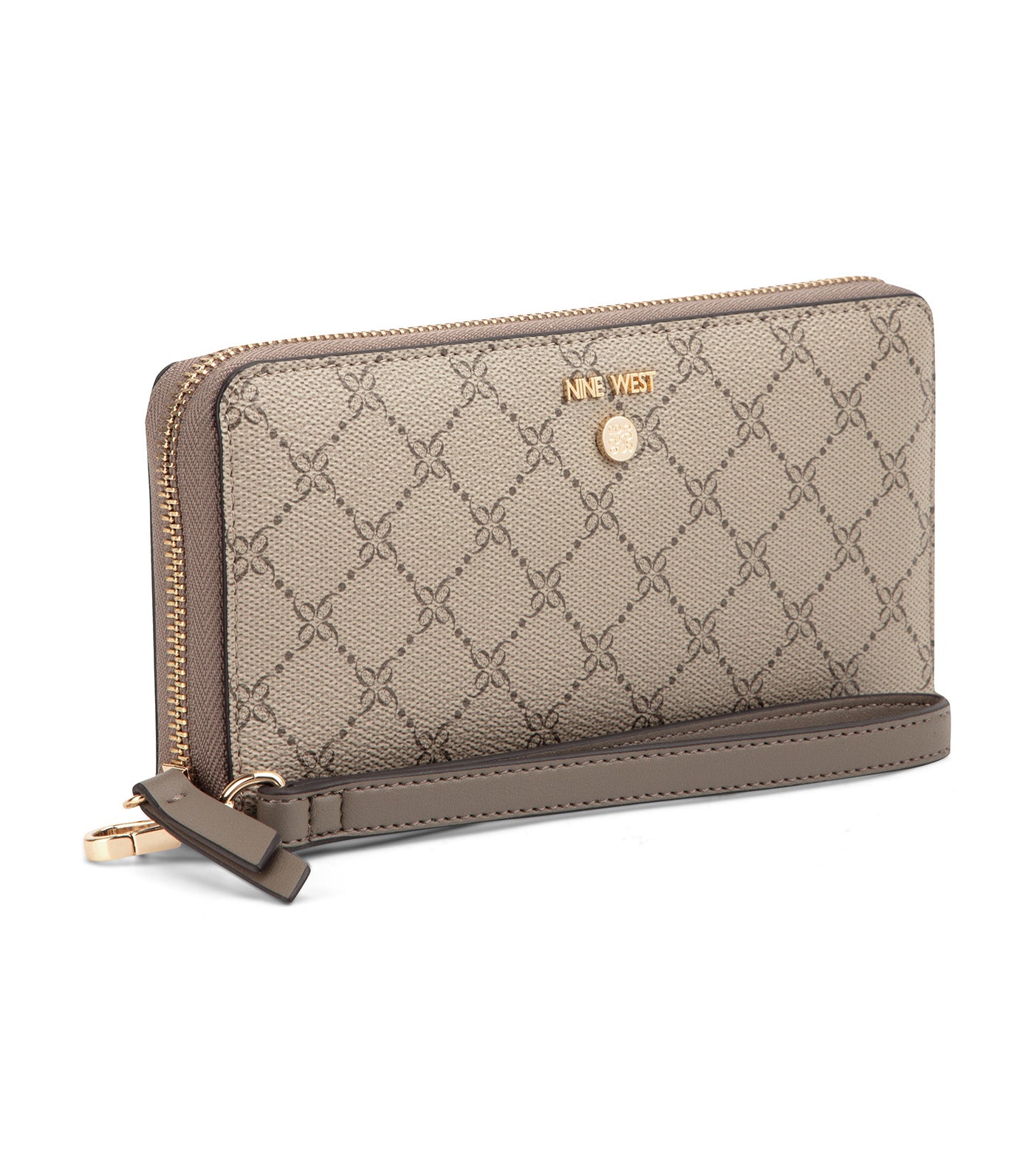 Caireann Zip Around Wrist Wallet Beige Logo/Flint