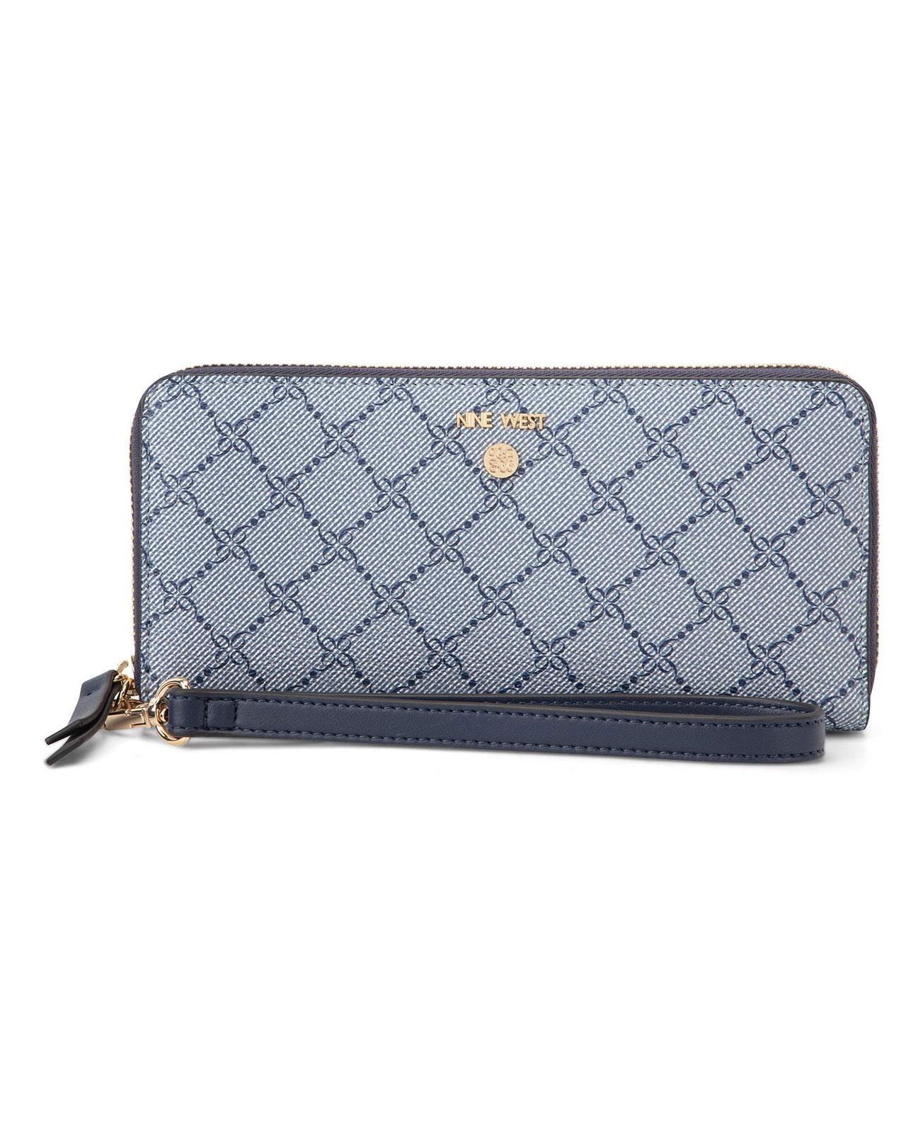 Caireann Zip Around Wrist Wallet Chambray Logo/Navy
