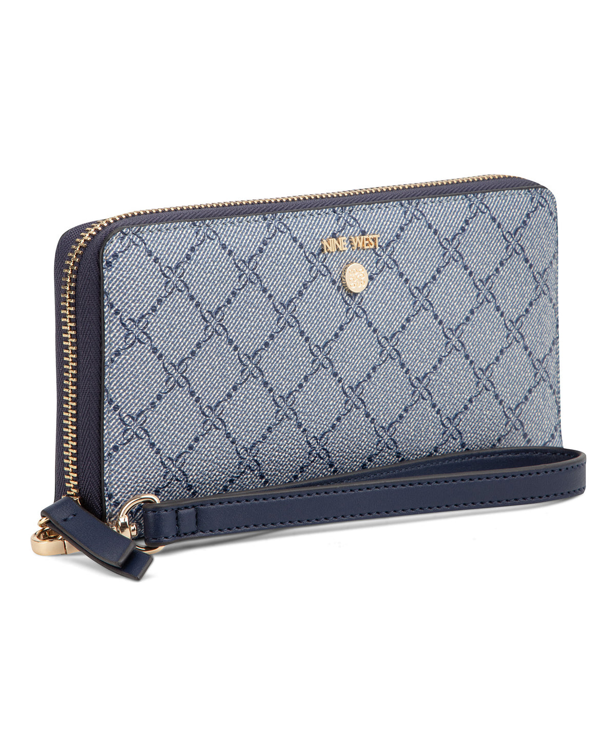 Caireann Zip Around Wrist Wallet Chambray Logo/Navy