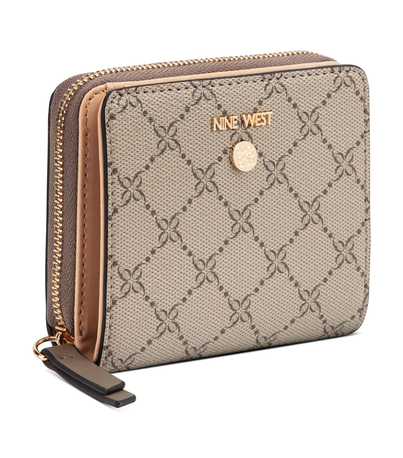 Caireann Small Zip Around Beige Logo/Flint